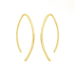 Boma Jewelry Earrings 14K Gold Vermeil Curved Pull Through Hoops