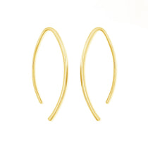 Boma Jewelry Earrings 14K Gold Vermeil Curved Pull Through Hoops