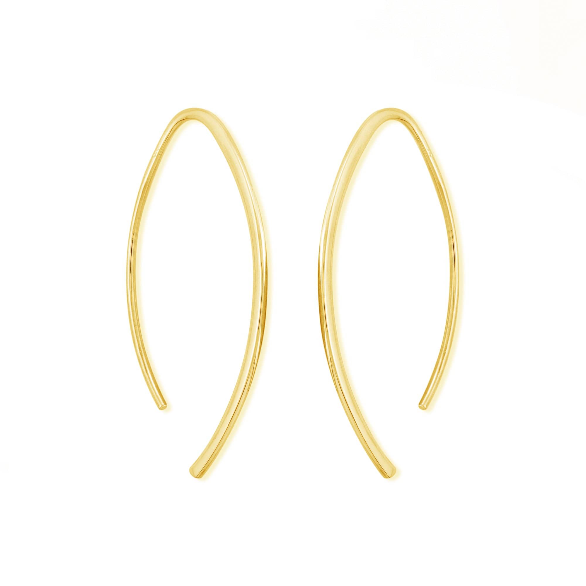 Boma Jewelry Earrings 14K Gold Vermeil Curved Pull Through Hoops