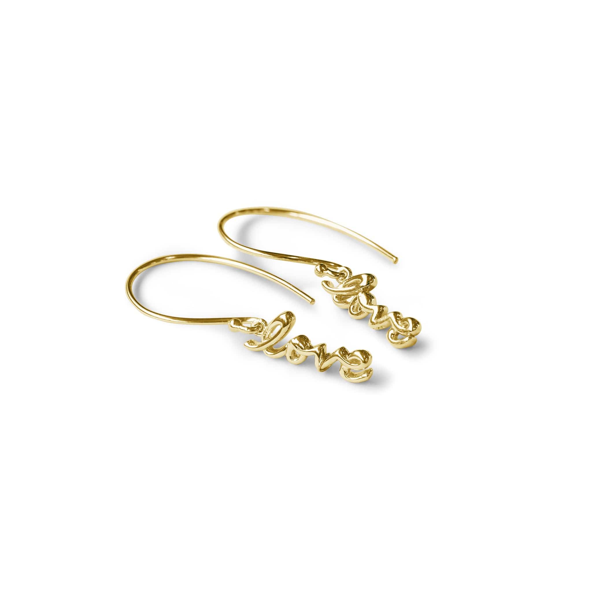 Boma Jewelry Earrings 14K Gold Vermeil Scripted Love Dangles Earrings
