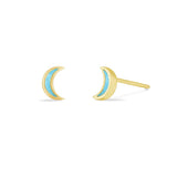 Boma Jewelry Earrings 14K Gold Vermeil with Turquoise Belle Crescent Studs
