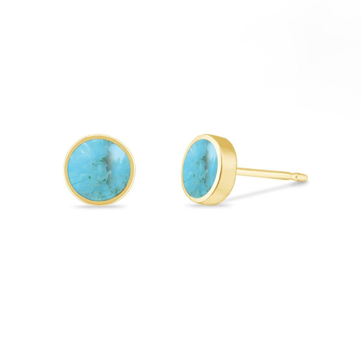 Boma Jewelry Earrings 14K Gold Vermeil with Turquoise Belle Studs with Stone