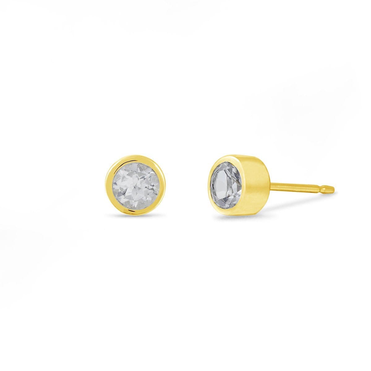 Boma Jewelry Earrings 14K Gold Vermeil with White Topaz Belle Studs with White Topaz