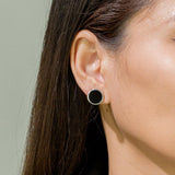 Boma Jewelry Earrings Alina Circle Bezel Earrings with Stone