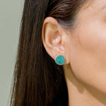 Boma Jewelry Earrings Alina Circle Bezel Earrings with Stone