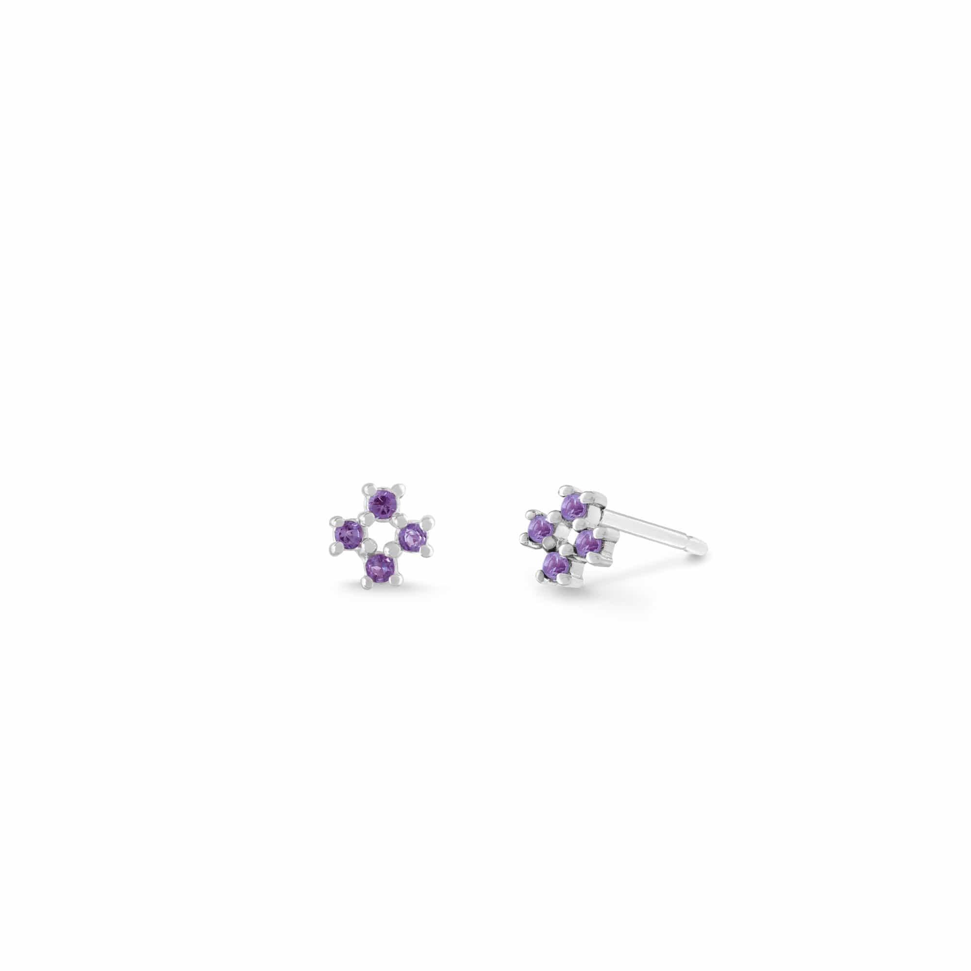 Boma Jewelry Earrings Amethyst Mini Gemstone Cross Studs
