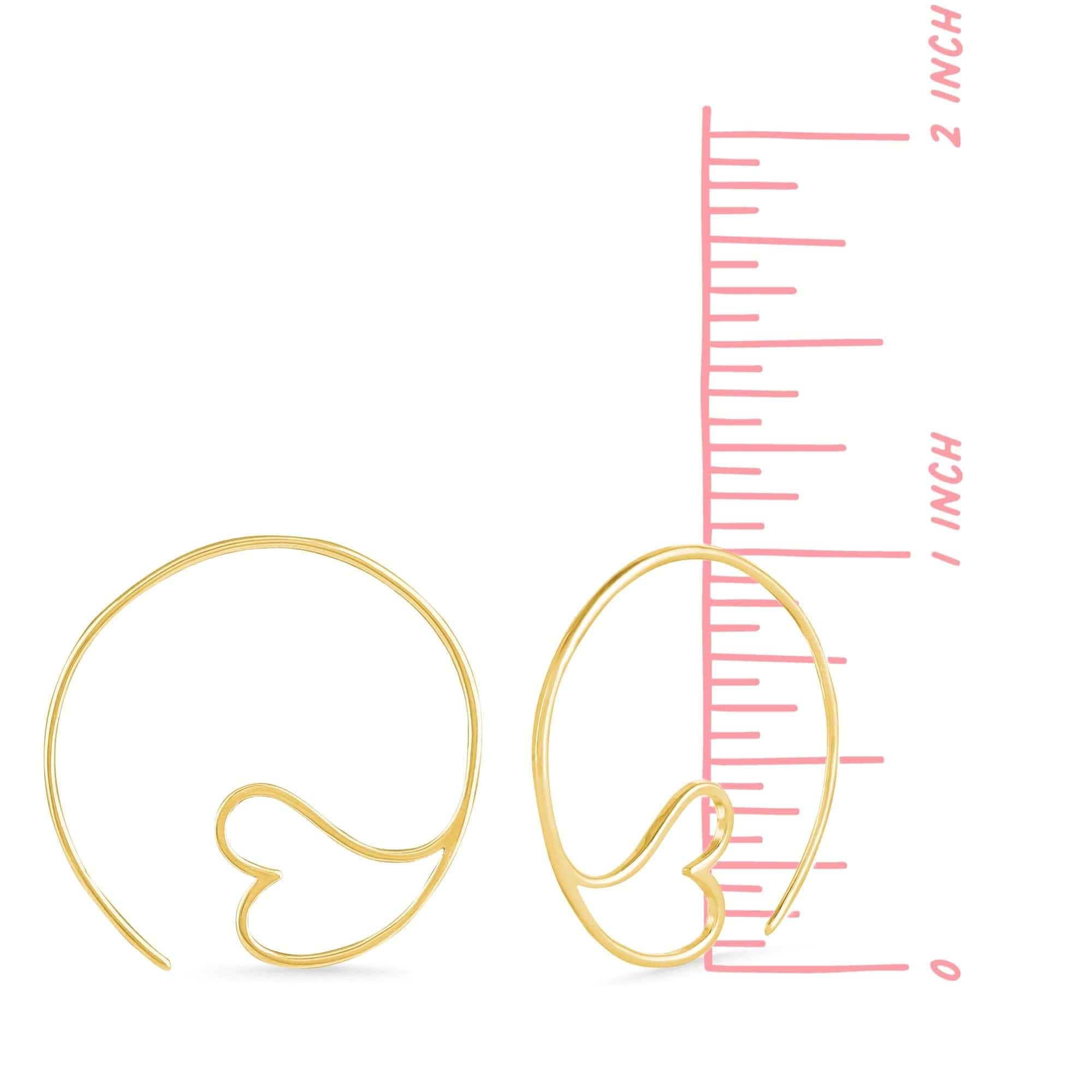 Boma Jewelry Earrings Amore Heart Pull Through Hoops