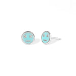 Boma Jewelry Earrings Aqua Blue Emoji Face Studs