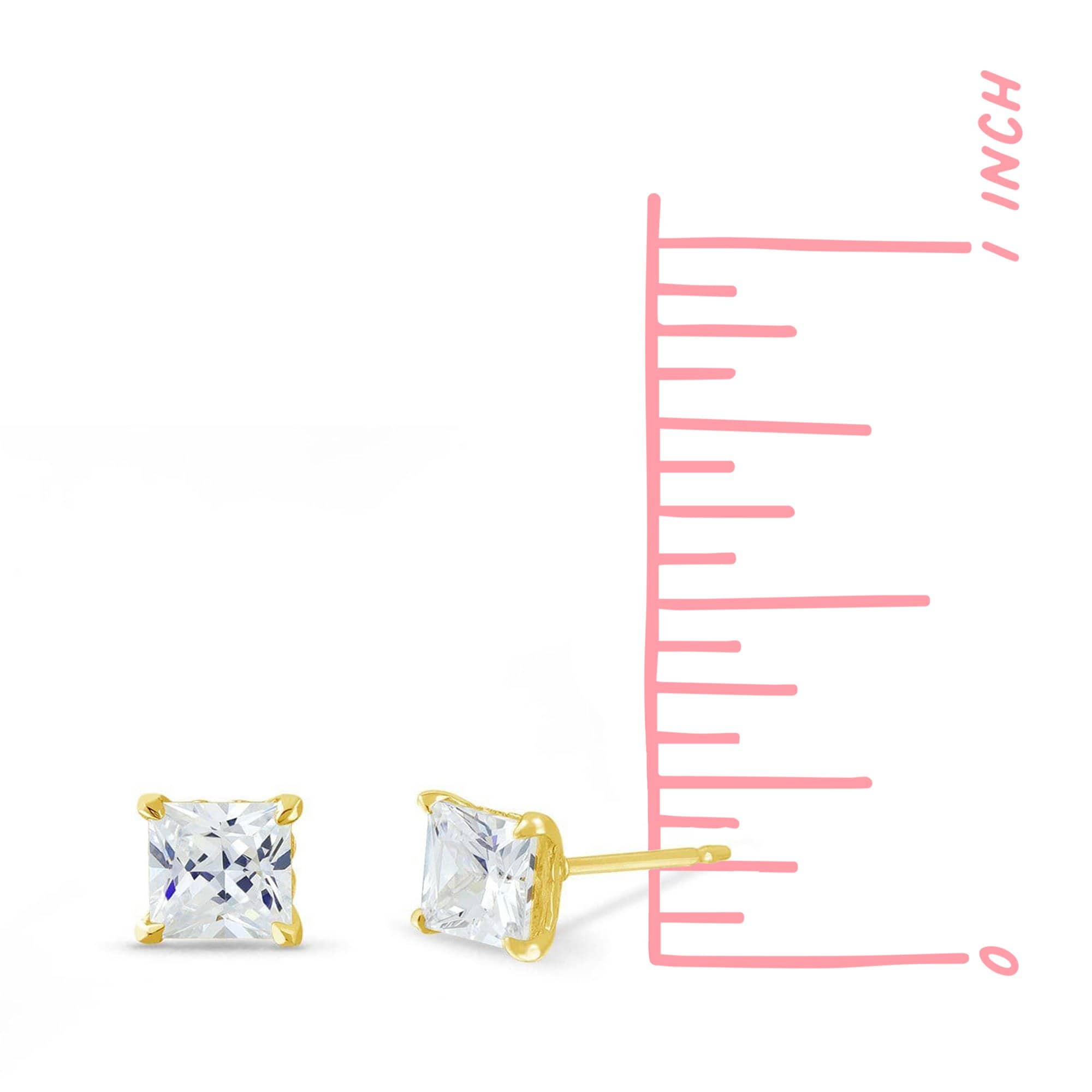 Boma Jewelry Earrings Belle Princess Cut Studs