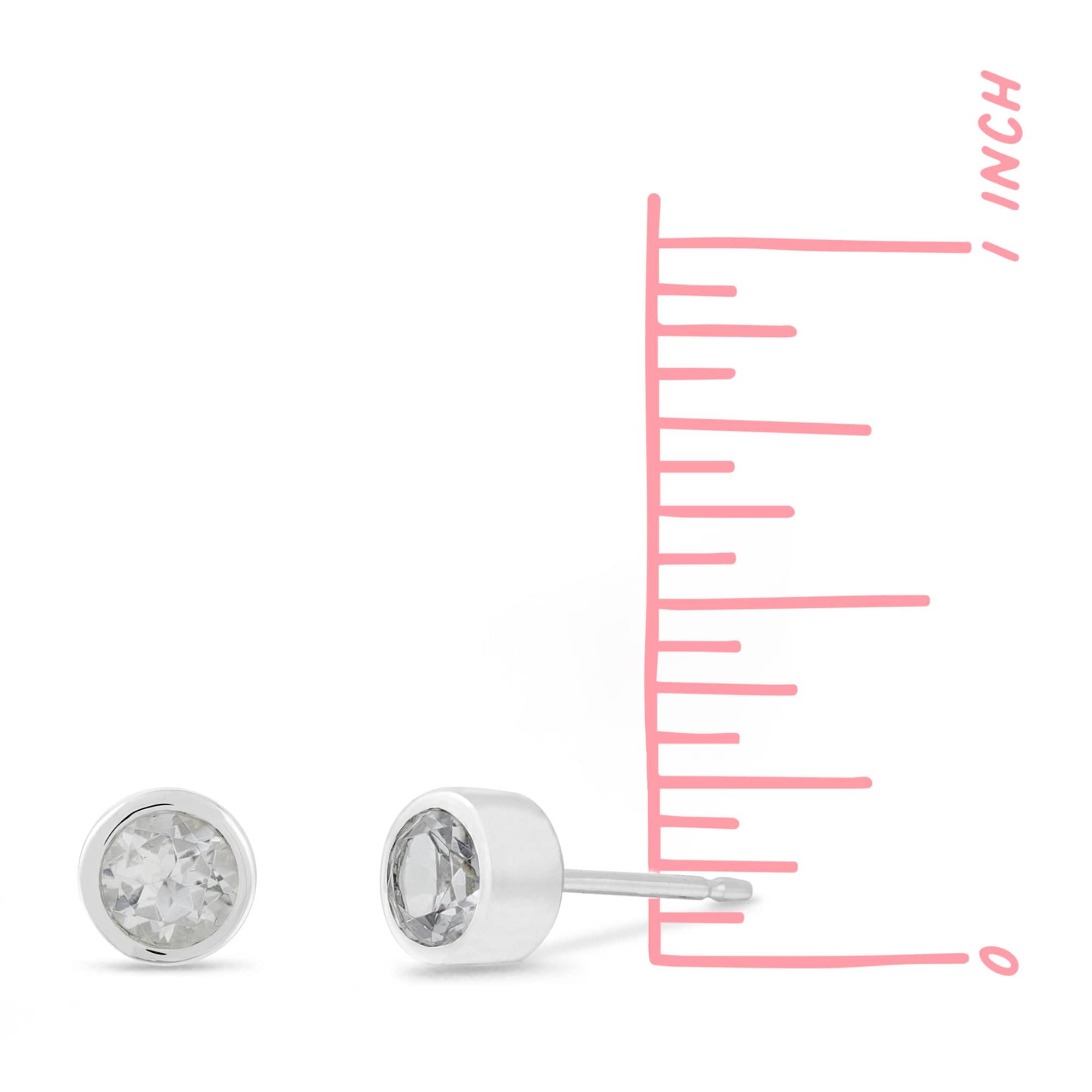 Boma Jewelry Earrings Belle Studs with White Topaz