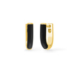 Boma Jewelry Earrings Black / 14K Gold Plated U-Shape Huggie Hoops with Color