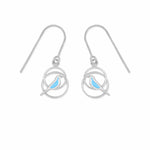 Boma Jewelry Earrings Blue Bird Enamel Drop Circle Earrings