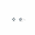 Boma Jewelry Earrings Blue Topaz Mini Gemstone Cross Studs