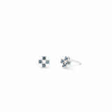 Boma Jewelry Earrings Blue Topaz Mini Gemstone Cross Studs