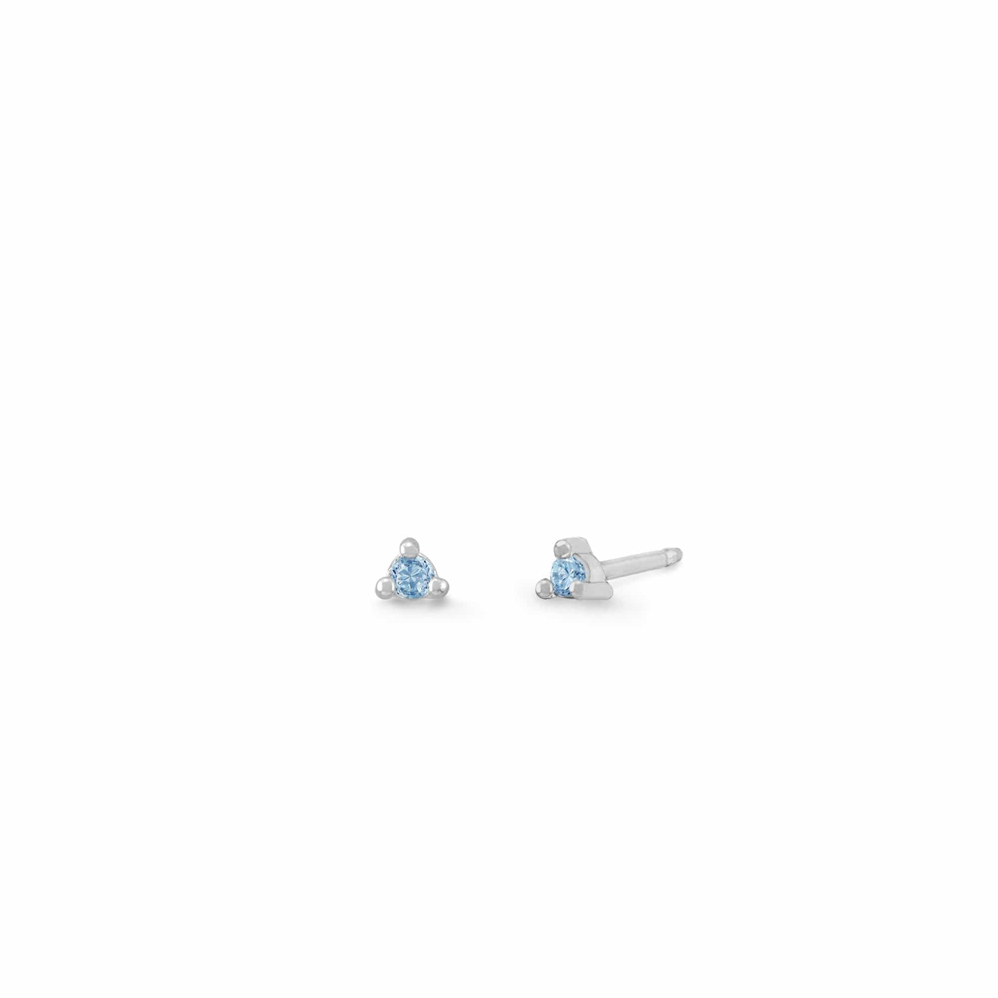Boma Jewelry Earrings Blue Topaz / Sterling Silver Mini Gemstone Studs