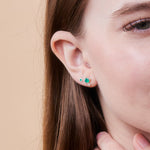 Boma Jewelry Earrings Colored Gemstone Studs with White Topaz