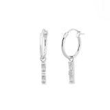 Boma Jewelry Earrings CZ Gemstone Baguette Hoops