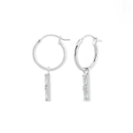 Boma Jewelry Earrings CZ Gemstone Baguette Hoops