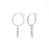 Boma Jewelry Earrings CZ Gemstone Baguette Hoops
