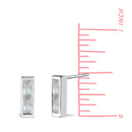 Boma Jewelry Earrings CZ Gemstone Rectangular Baguette Bar Studs