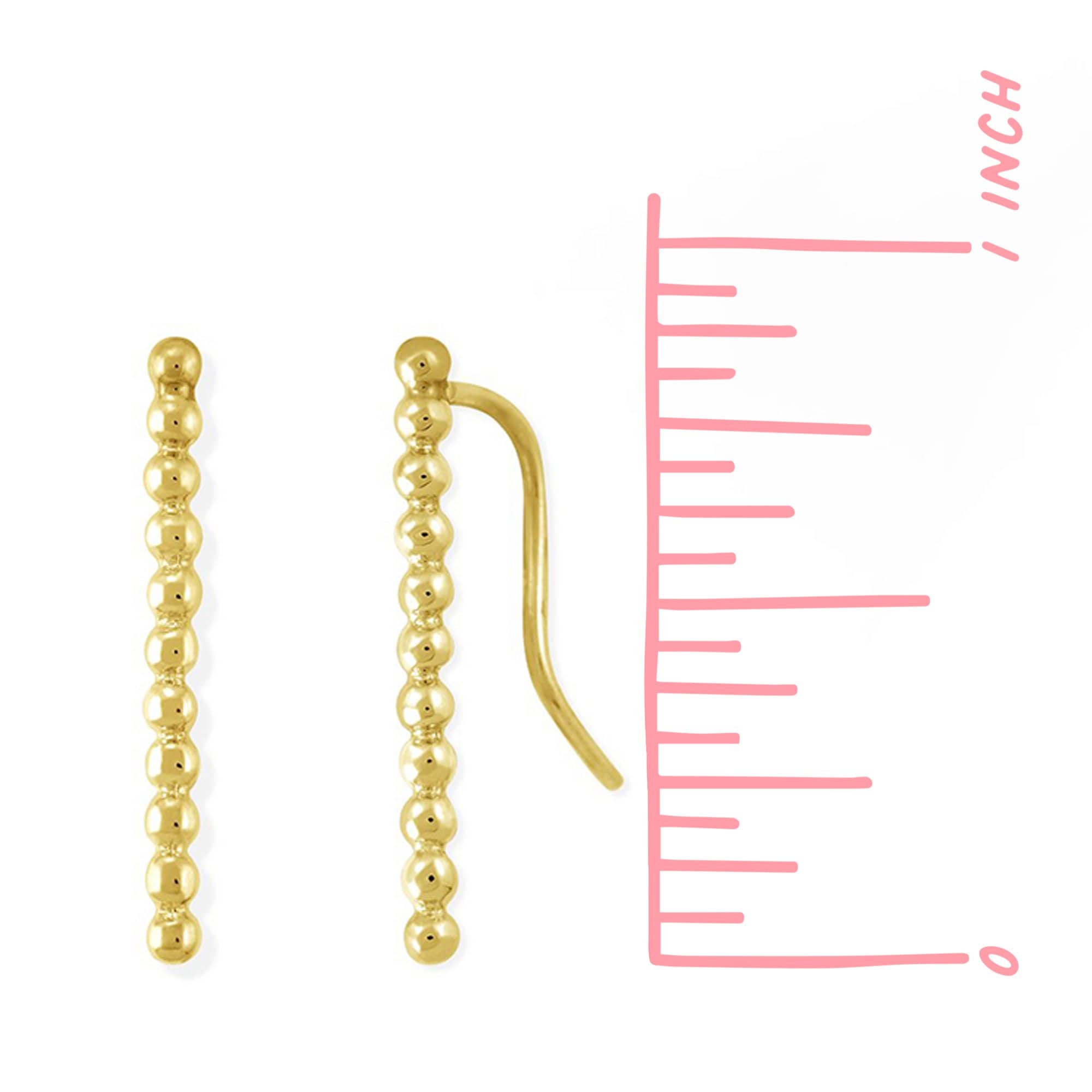 Boma Jewelry Earrings Dot Long Bar Ear Crawlers
