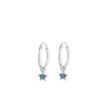 Boma Jewelry Earrings Evil Eye Star Hoops with Turquoise