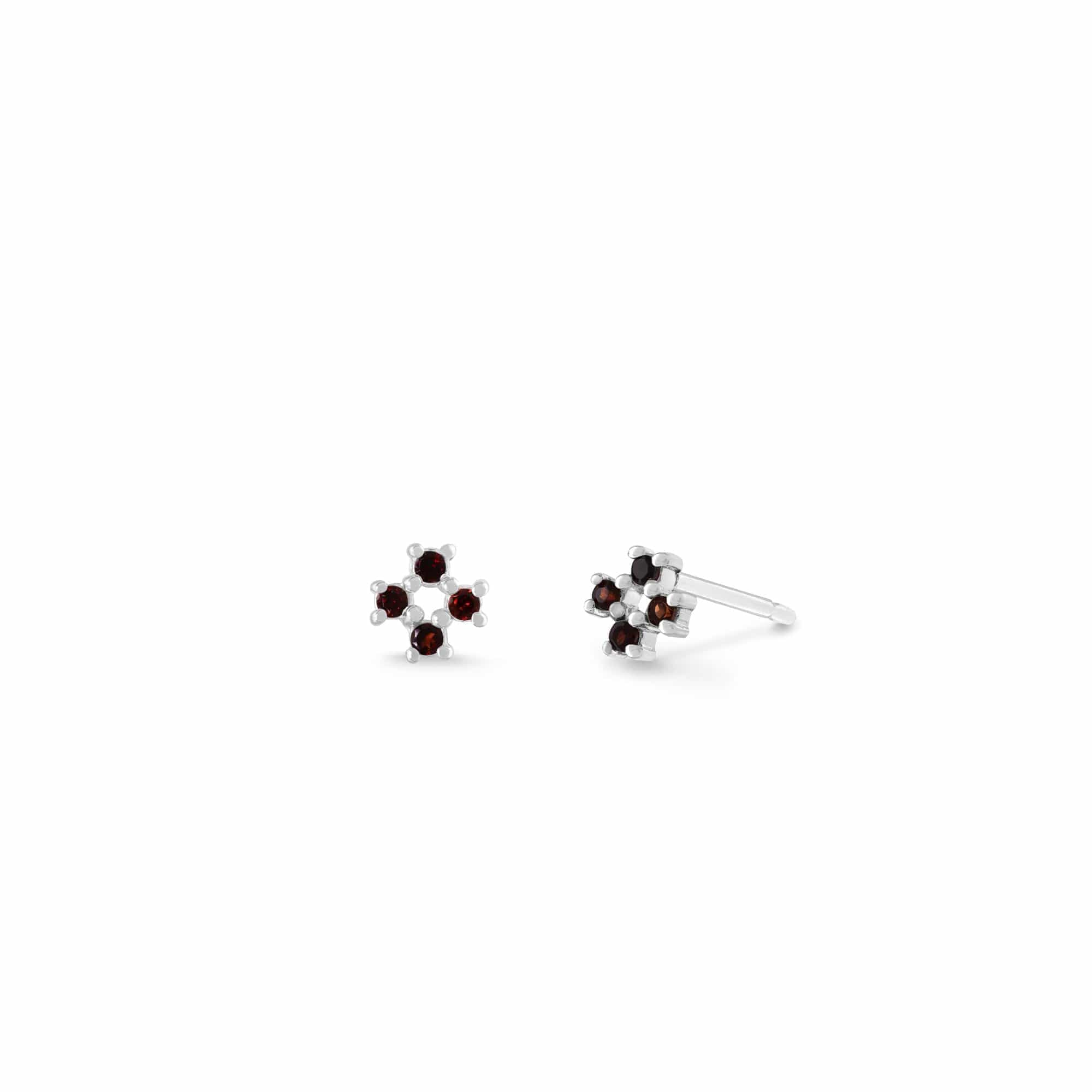 Boma Jewelry Earrings Garnet Mini Gemstone Cross Studs