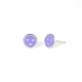 Boma Jewelry Earrings Grape Purple Emoji Face Studs