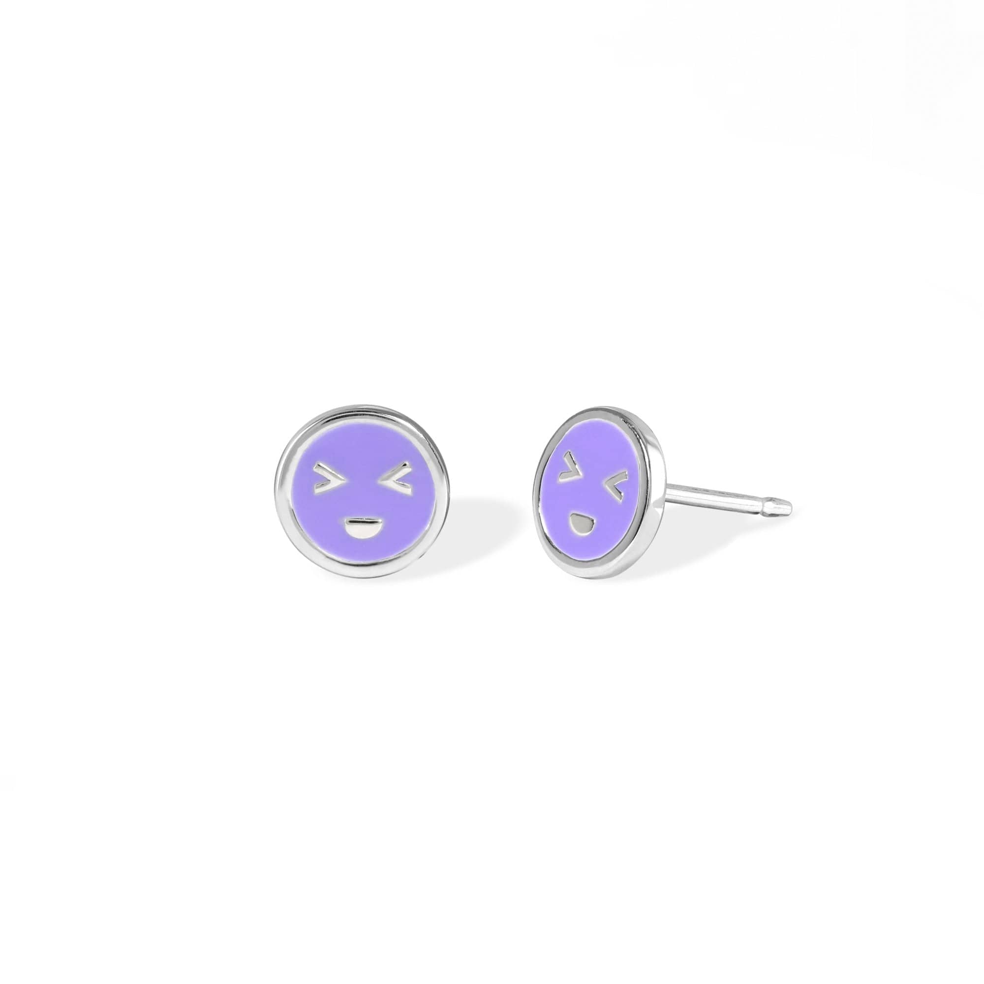 Boma Jewelry Earrings Grape Purple Emoji Face Studs