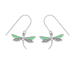 Boma Jewelry Earrings Green Dragonfly Dangle Earrings with Enamel