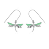 Boma Jewelry Earrings Green Dragonfly Dangle Earrings with Enamel