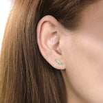Boma Jewelry Earrings Green Leaf Stud Earrings