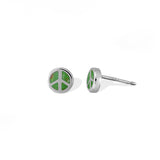 Boma Jewelry Earrings Green Turquoise Peace Symbol Stone Studs