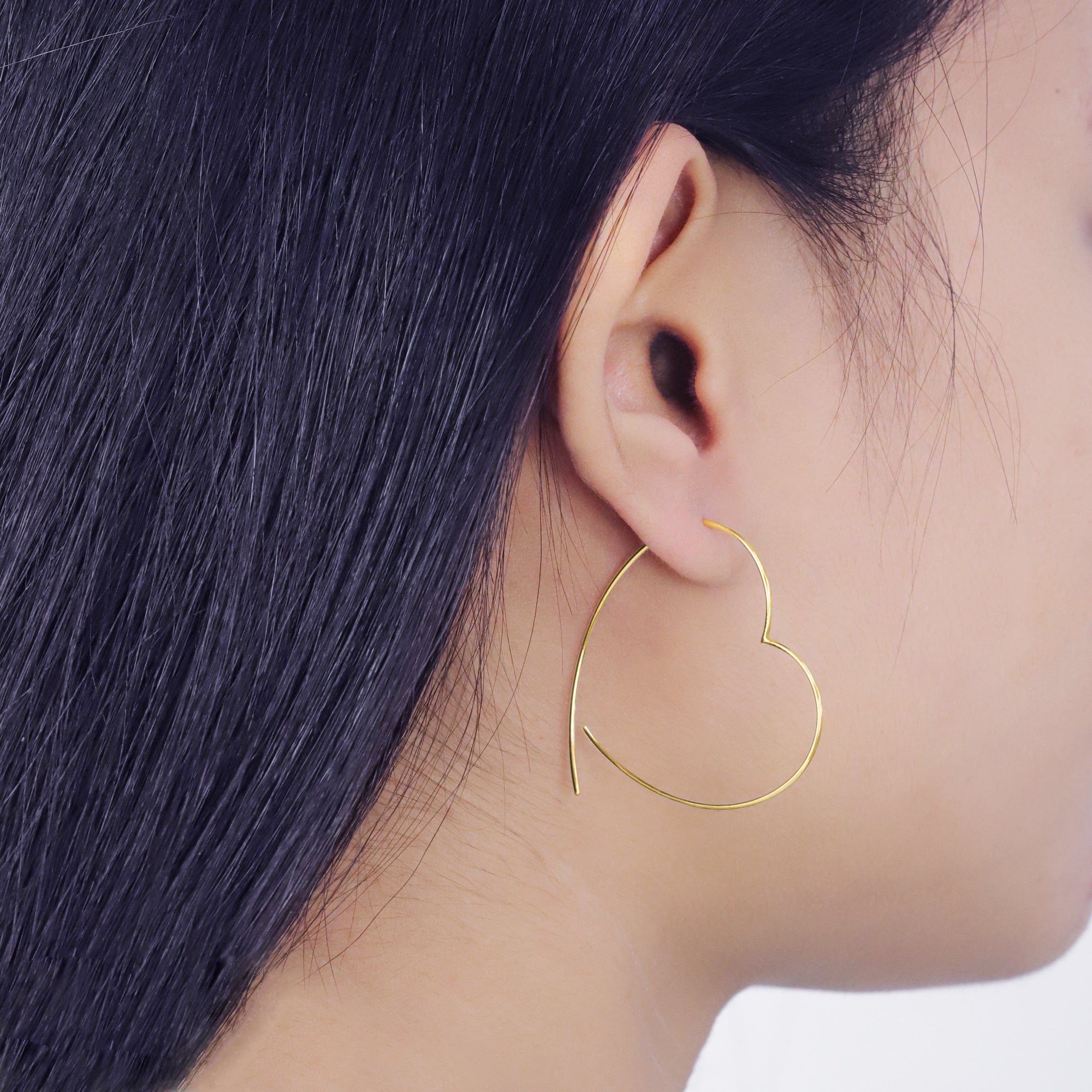 Boma Jewelry Earrings Heart Pull Through Hoops