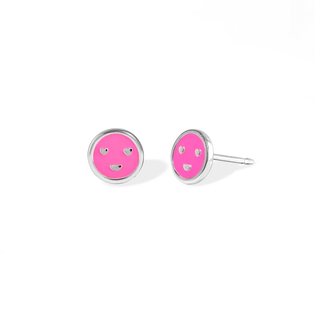 Boma Jewelry Earrings Hot Pink Emoji Face Studs