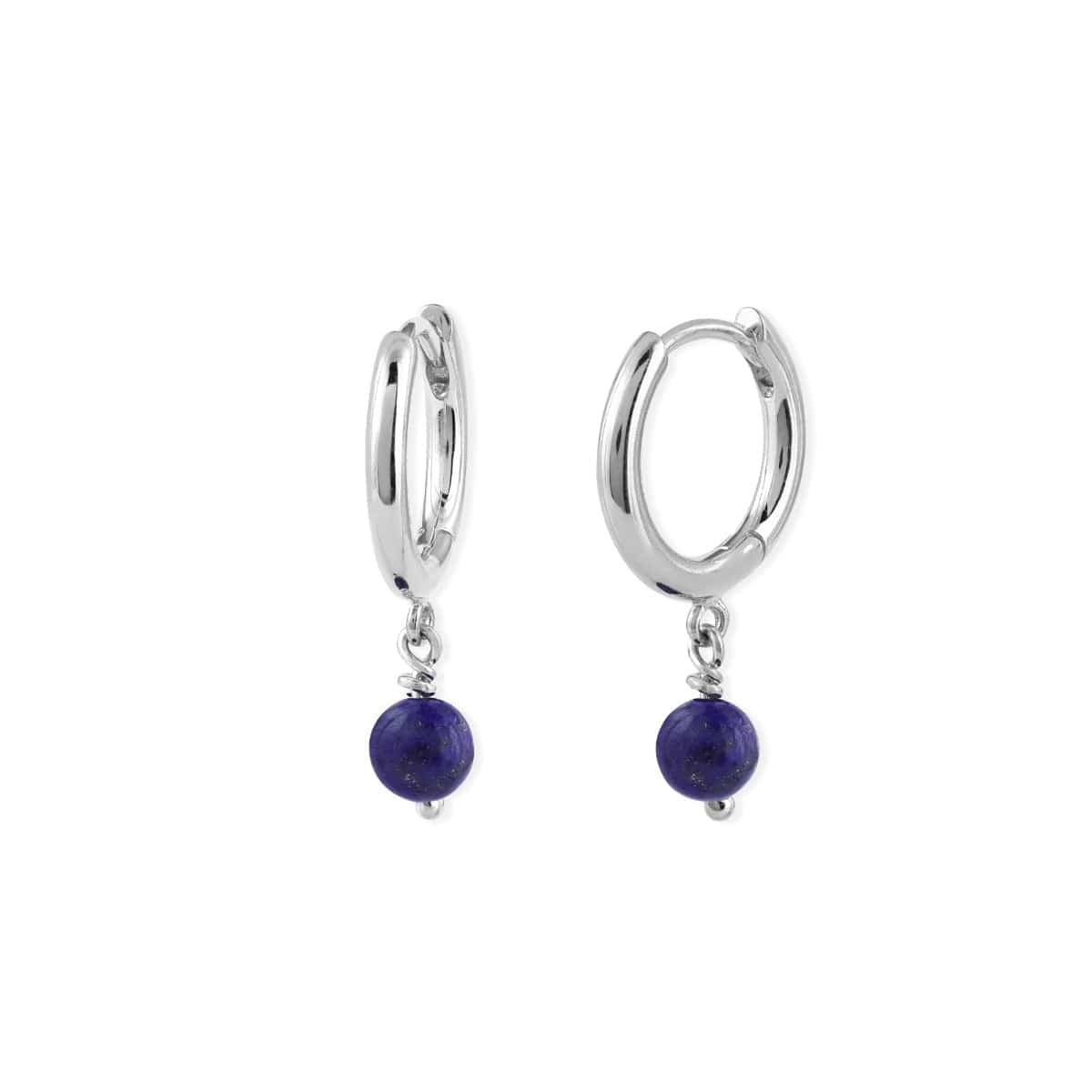 Boma Jewelry Earrings Lapis Lazuli / Sterling Silver Treasured Drop Huggies