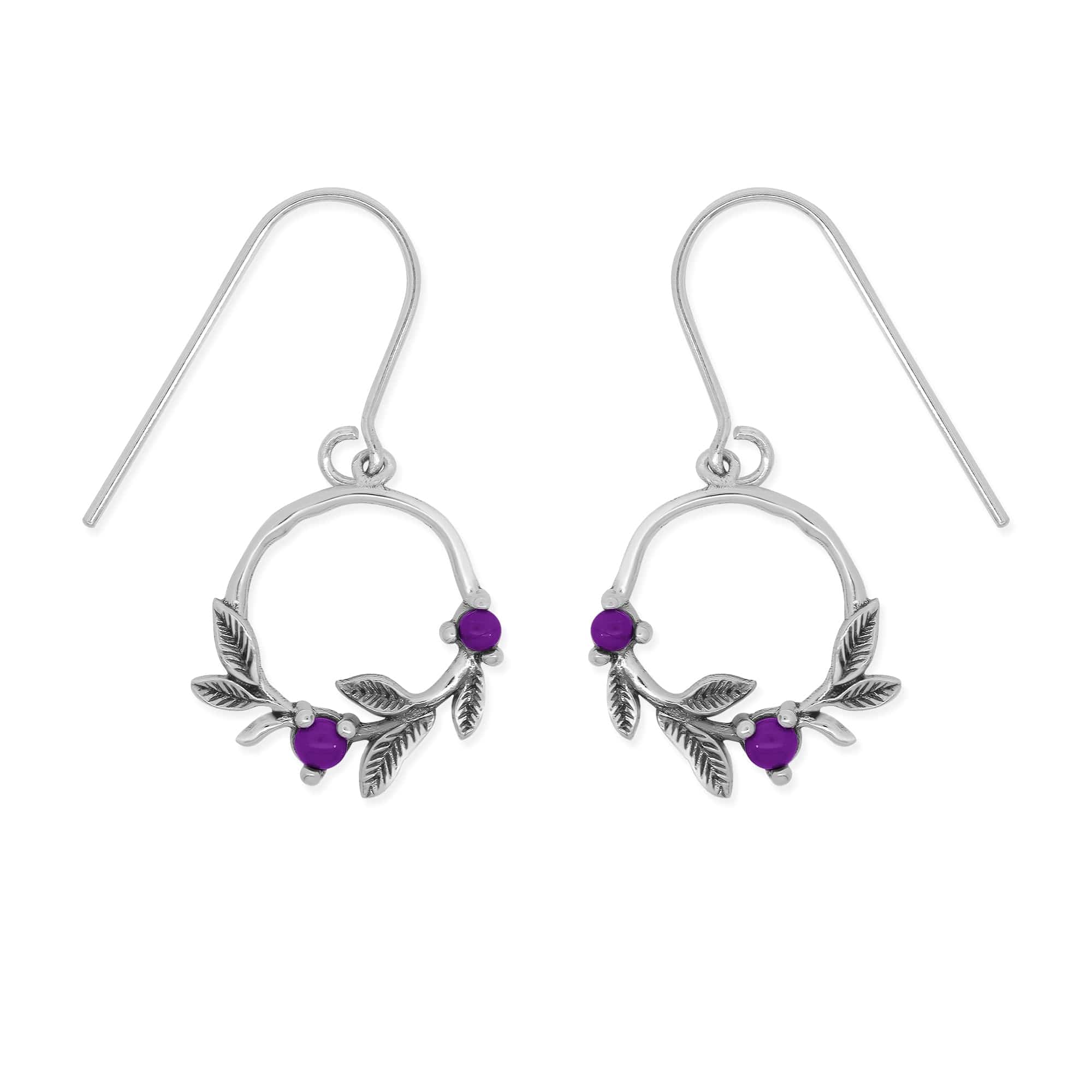 Boma Jewelry Earrings Leaf Dangle Earrings with Stone