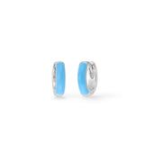 Boma Jewelry Earrings Light blue / Sterling Silver Mini Huggie Hoops with Color