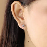 Boma Jewelry Earrings Lotus Flower Stone Studs
