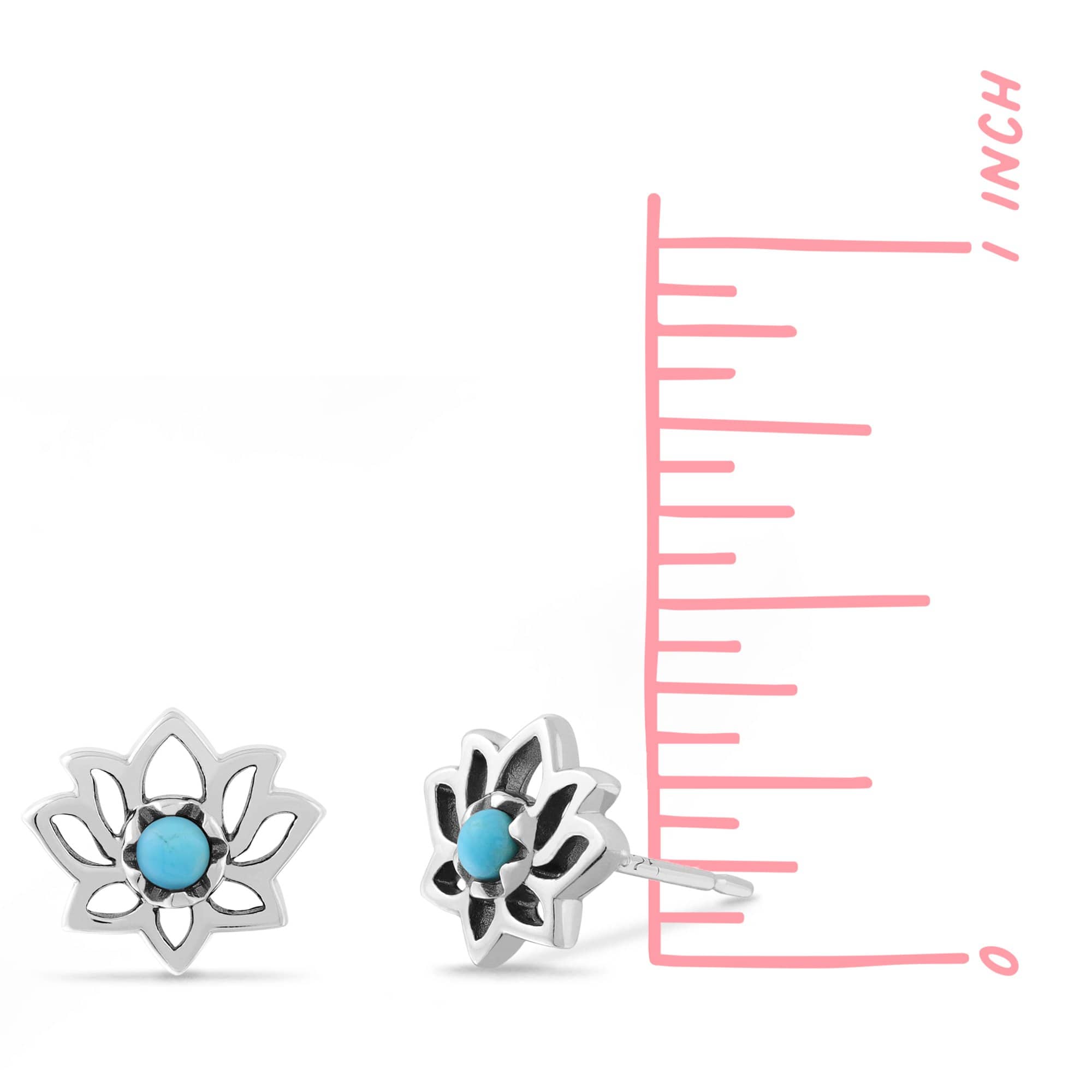 Boma Jewelry Earrings Lotus Studs with Stone