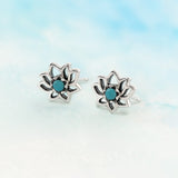 Boma Jewelry Earrings Lotus Studs with Stone