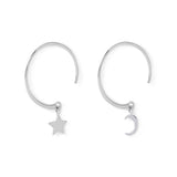 Boma Jewelry Earrings Lune & Etoile Pull Through Hoops