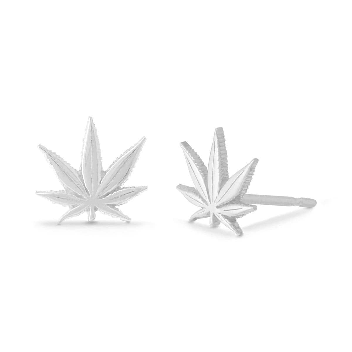 Boma Jewelry Earrings Marijuana Leaf Stud Earrings