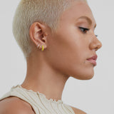 Boma Jewelry Earrings Mini Huggie Hoops with White Topaz
