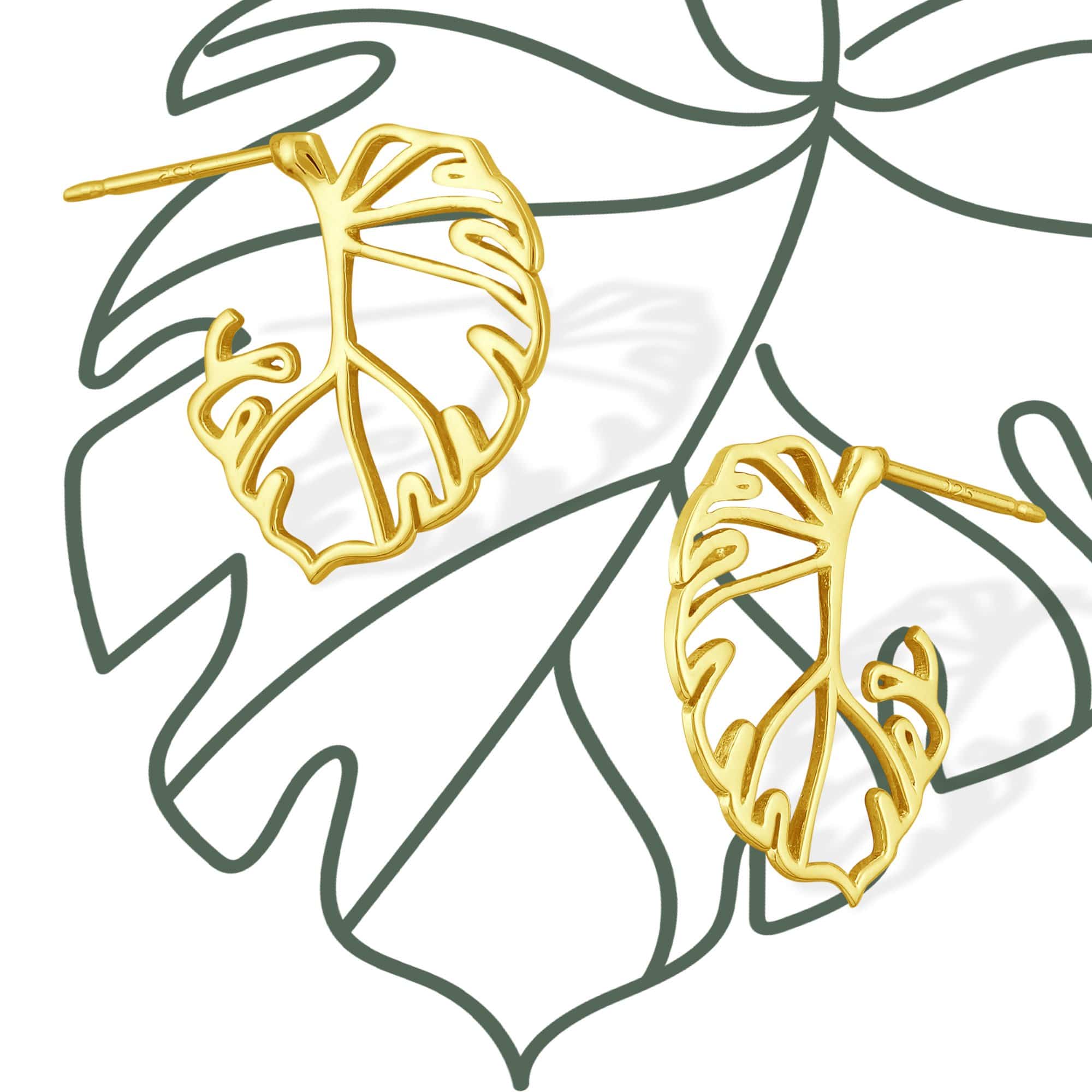 Boma Jewelry Earrings Monstera Leaf Earrings