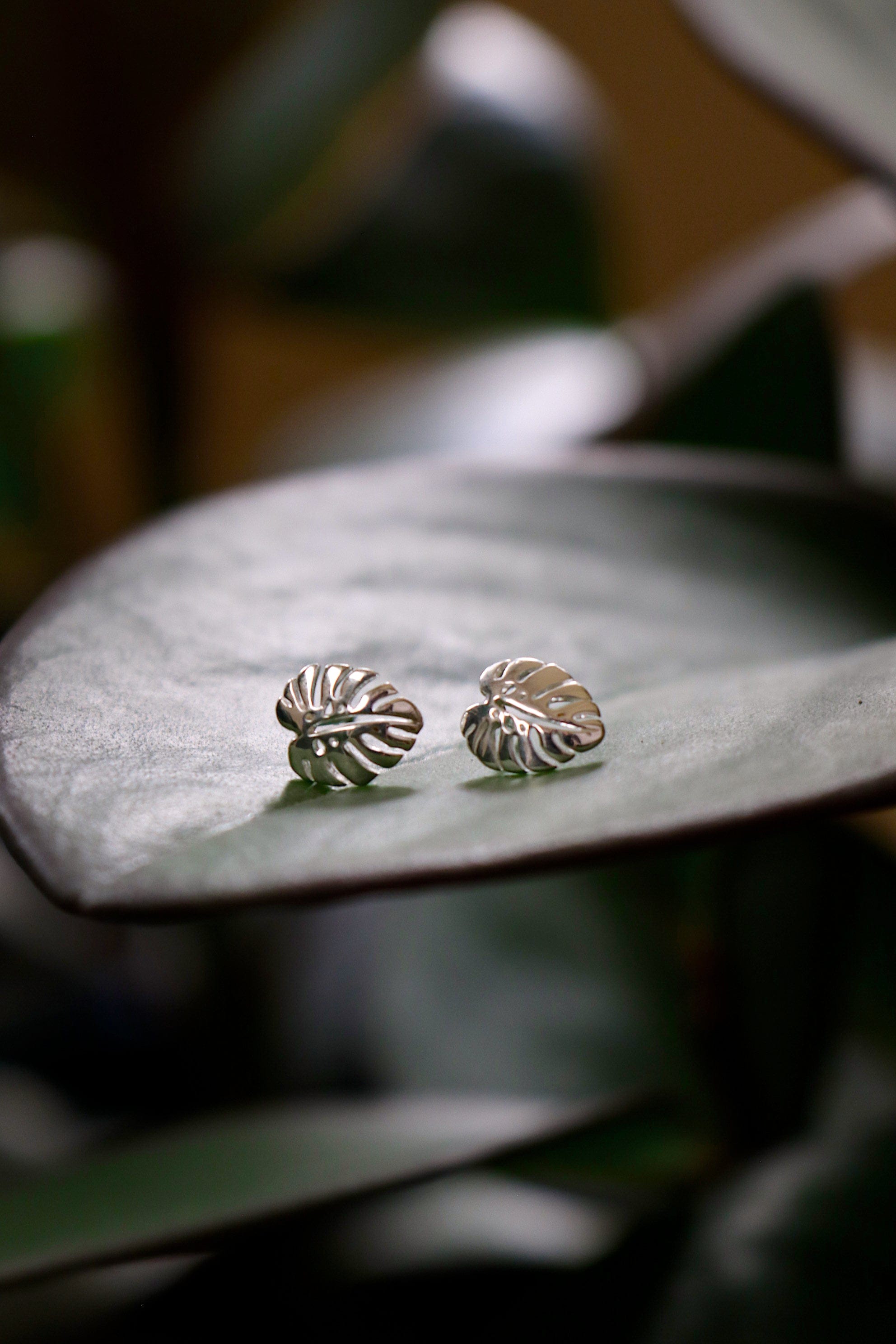 Boma Jewelry Earrings Monstera Leaf Studs