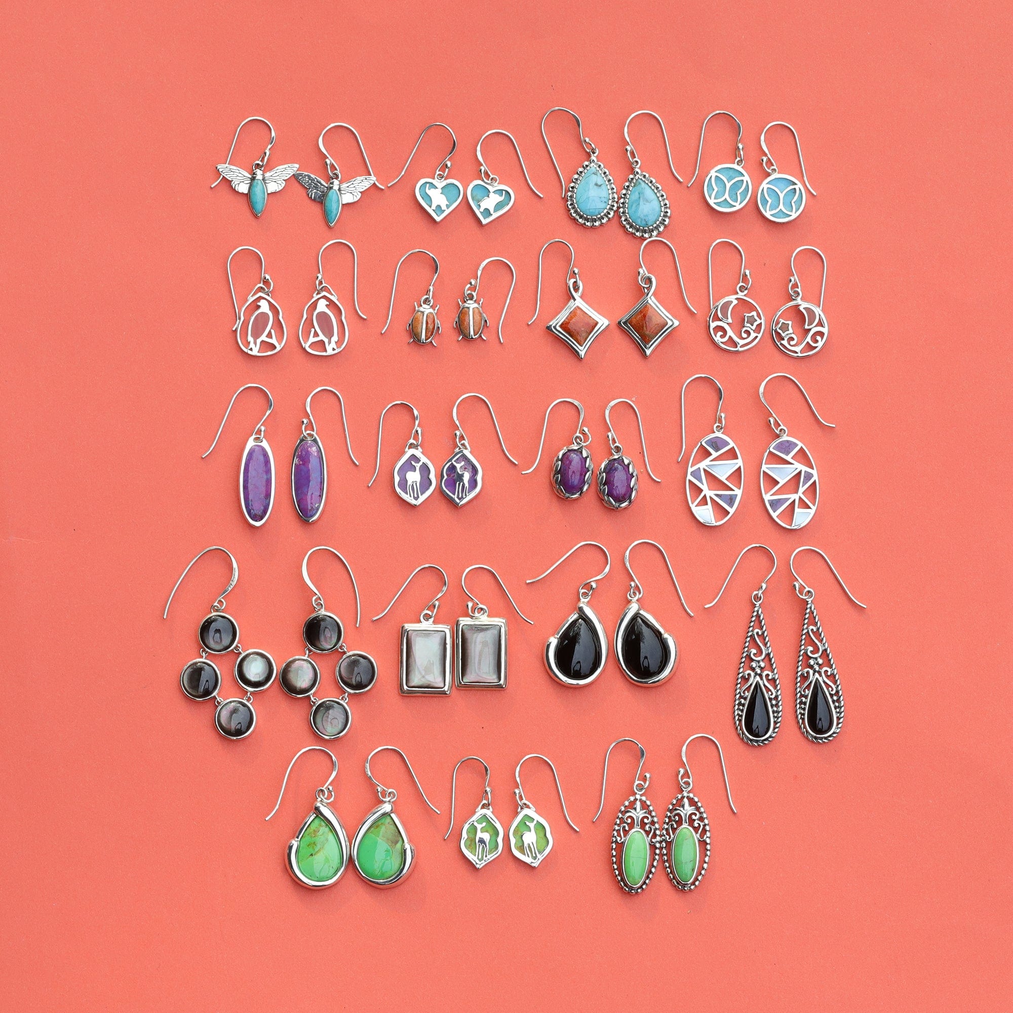 Boma Jewelry Earrings Moving 4-Stone Genuine Dangle Earrings