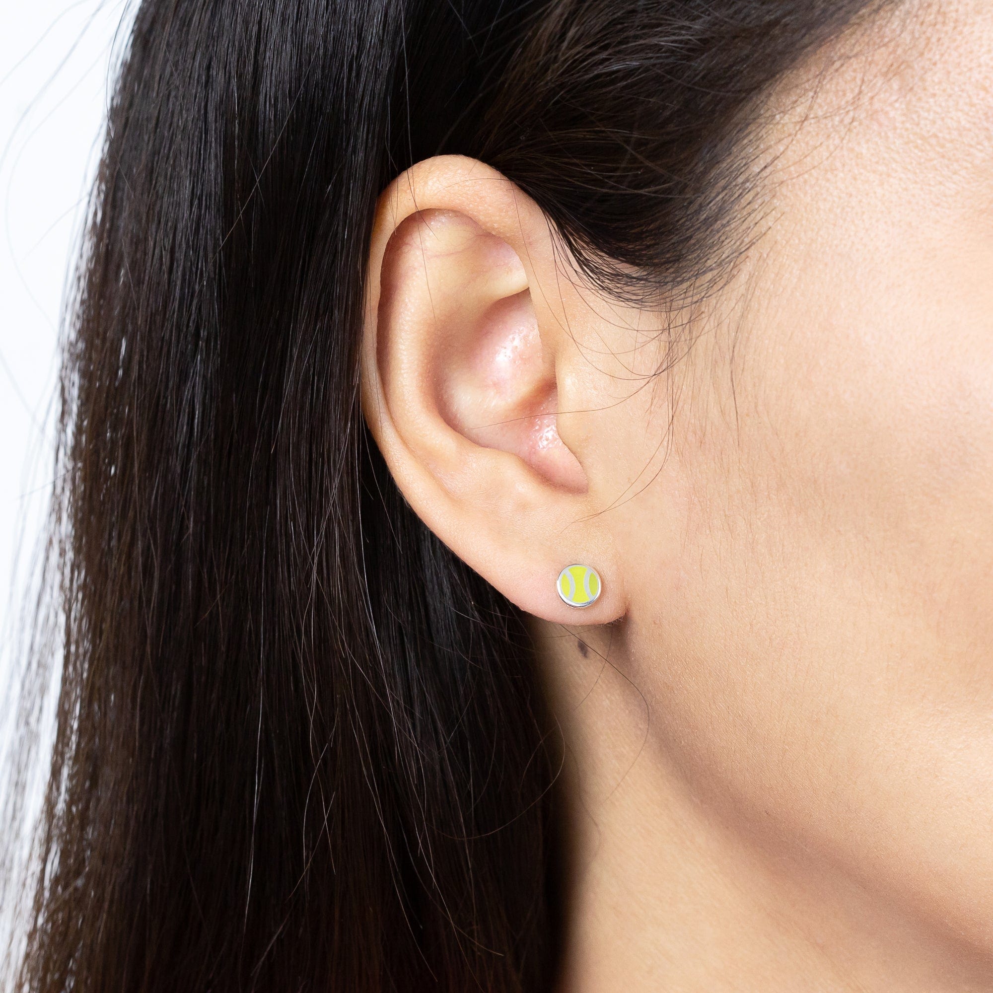 Neon Yellow Tennis Ball Studs Boma Jewelry B Corp Jewelry