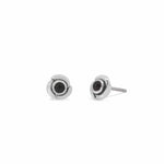 Boma Jewelry Earrings Onyx Spiral Circle Stud Earrings with Stone