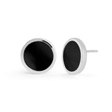 Boma Jewelry Earrings Onyx Synthetic Alina Circle Bezel Earrings with Stone